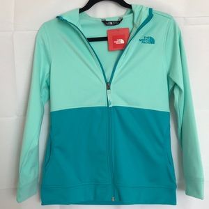 Two-toned Blue-Green Sports Zipper Hoodie